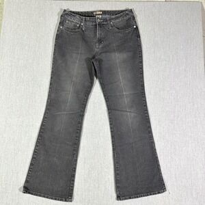 Faded Glory Stretch Flare Jeans Womens Size 12 Black Wash Denim Bootcut Pants